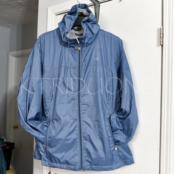 Calvin Klein Womens Zip Front Windbreaker  BLUE - Picture 3 of 8